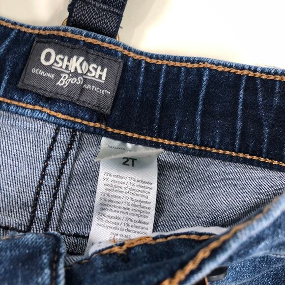 OSHKOSH B'GOSH BOYS DENIM PANTS WITH SUSPENDERS SIZE 2T - Picture 2 of 2
